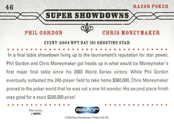 2006 Razor Poker #46 Phil Gordon / Chris Moneymaker Back